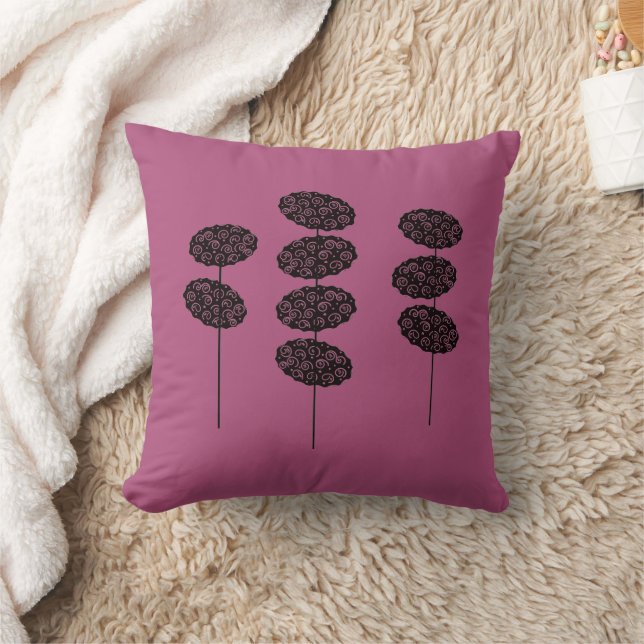 Topiary Trees Throw Pillow (Blanket)
