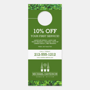 Topiary Trio Gardener Landscaping Green/White Door Hanger