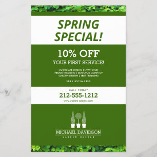 Topiary Trio Gardener Landscaping Green/White Flyer