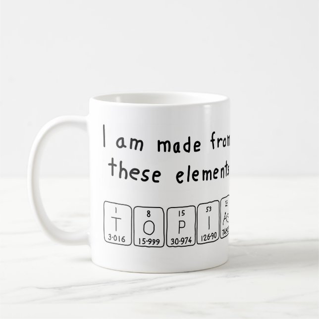Topias periodic table name mug (Left)