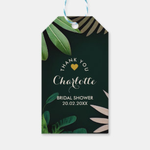 Topical Leaves Pattern Bridal Shower Wedding Gift Tags