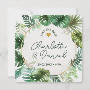 Topical Watercolor Print   Wedding   Save The Date Invitation