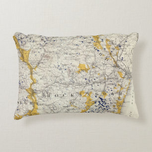 Topographic and Glacial Map of New Hampshire Decorative Cushion
