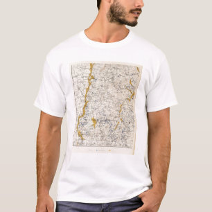 Topographic and Glacial Map of New Hampshire T-Shirt