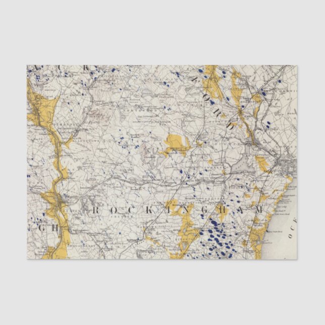 Topographic and Glacial Map of New Hampshire Tissue Paper (Front)