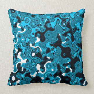 Topographic Blues Throw Pillow