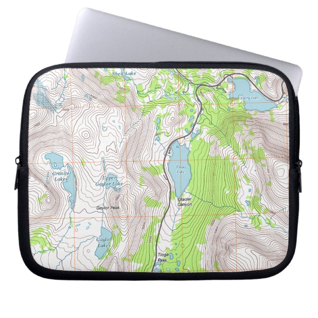 Topographic Contour Map Laptop Sleeve (Front)