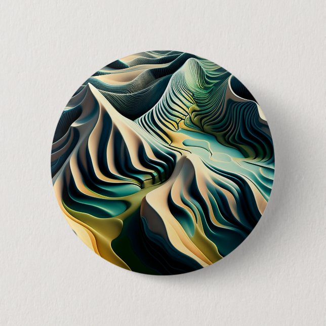 Topographic Currents 6 Cm Round Badge (Front)