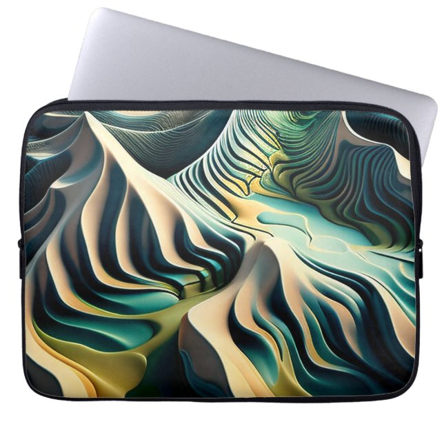 Topographic Currents Laptop Sleeve (Front)