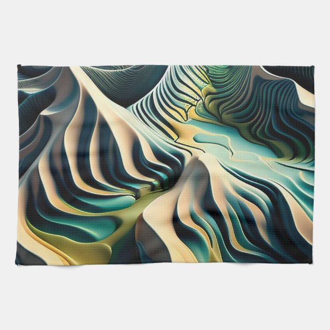 Topographic Currents Tea Towel (Horizontal)