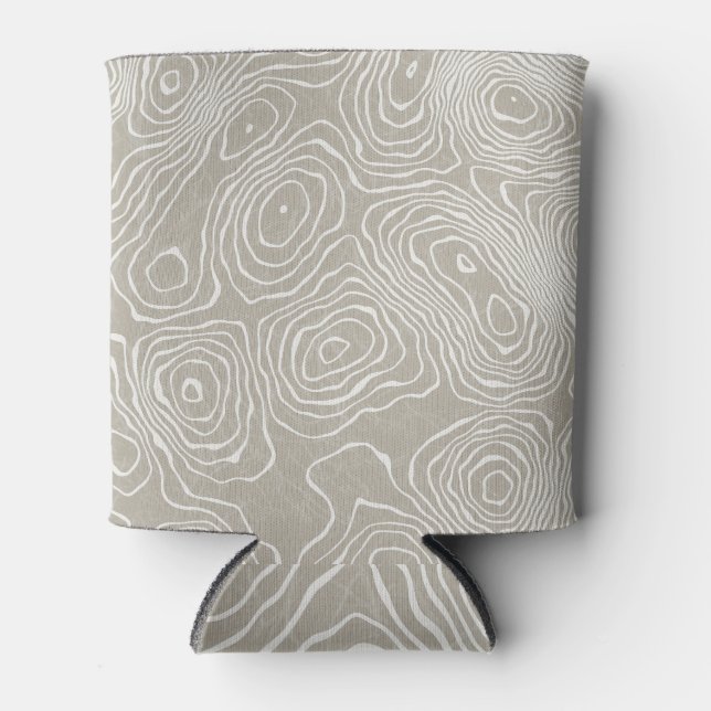 Topographic Earth Lines: Organic Map Can Cooler (Front)