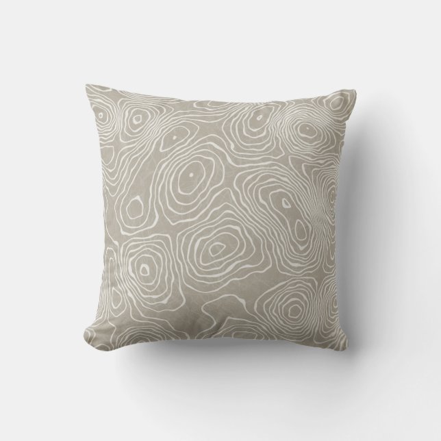 Topographic Earth Lines: Organic Map Cushion (Front)