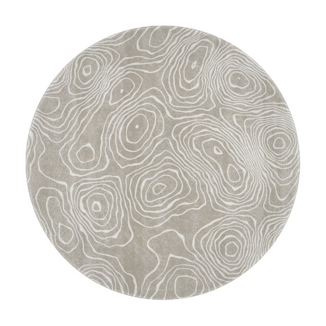 Topographic Earth Lines: Organic Map Cutting Board (Front)