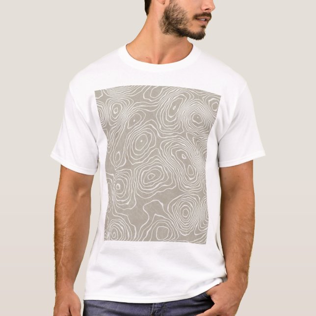 Topographic Earth Lines: Organic Map T-Shirt (Front)