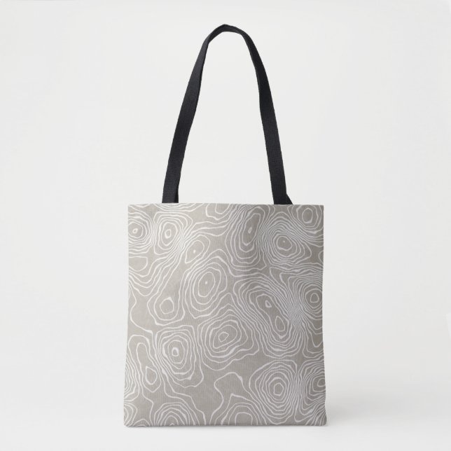 Topographic Earth Lines: Organic Map Tote Bag (Front)