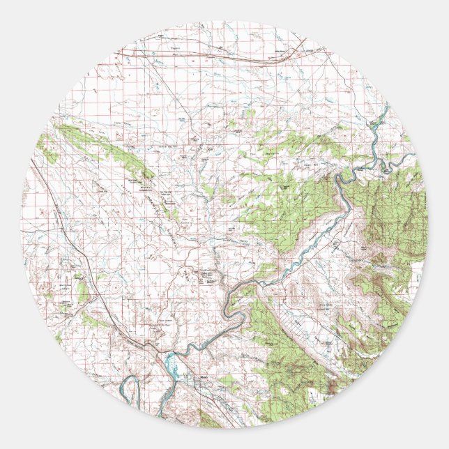 Topographic Map Classic Round Sticker (Front)