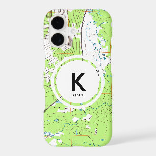 Topographic Map Monogram