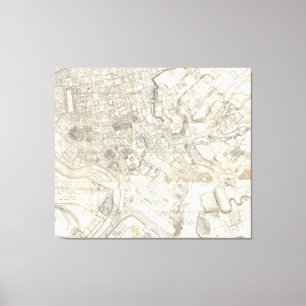 Topographic Map of Ancient Rome, Italy Canvas Print
