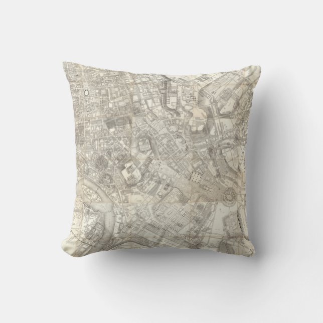 Topographic Map of Ancient Rome, Italy Cushion (Front)