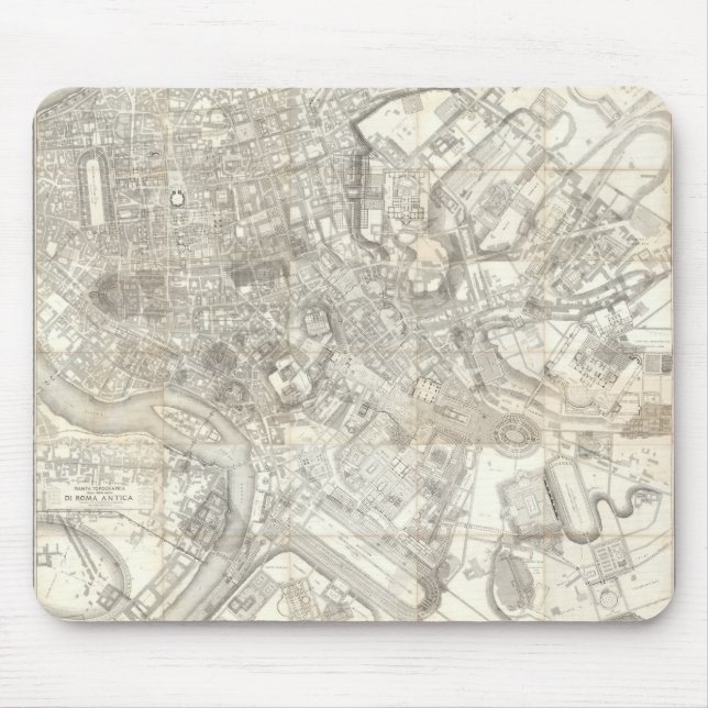 Topographic Map of Ancient Rome, Italy Mouse Mat (Front)