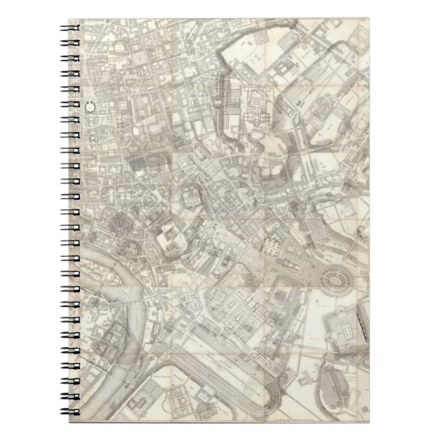 Topographic Map of Ancient Rome, Italy Notebook (Front)
