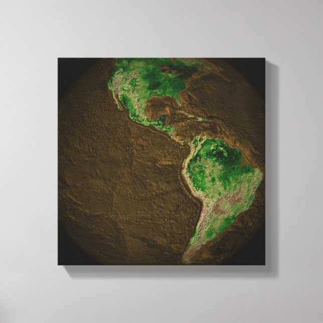 Topographic Map of Earth Canvas Print (Front)
