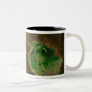 Topographic Map of Earth Two-Tone Coffee Mug
