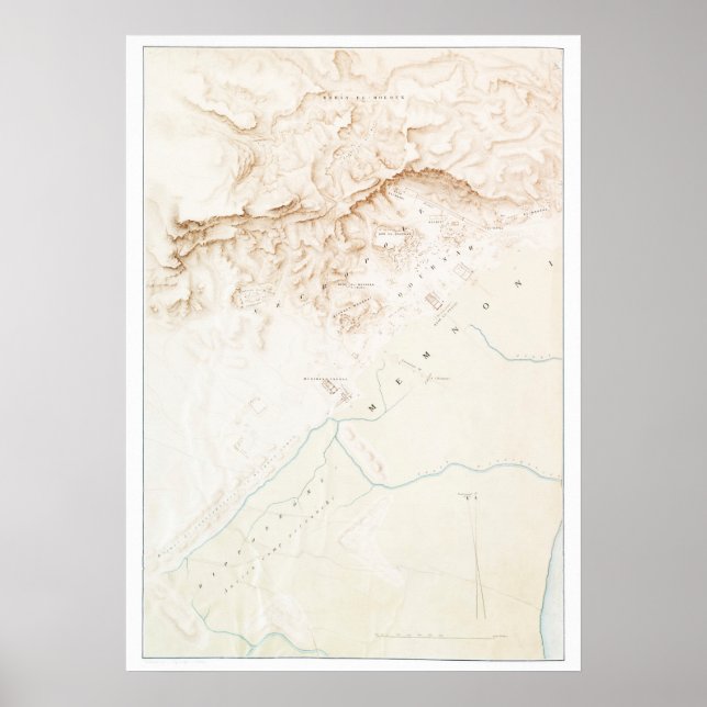 Topographic map of the ruins of Thebes  Poster (Front)