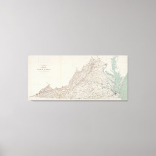 Topographic Map of the State of Virginia (1928) Canvas Print