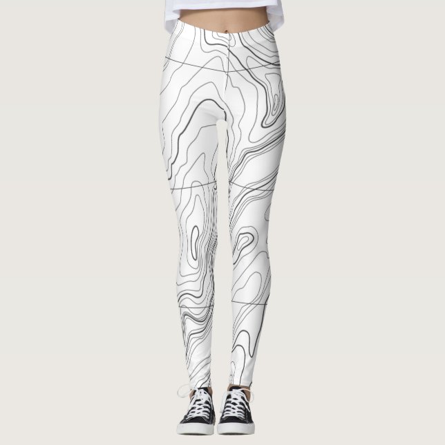 Topographic Map Outdoors Woman Leggings (Front)
