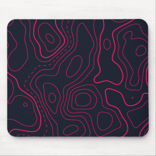 Topographic Map Pattern Mouse Mat
