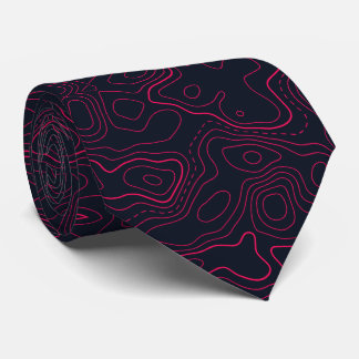 Topographic Map Pattern Tie