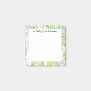 Topographic Map Personalised Post-it Notes