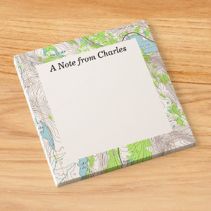 Topographic Map Personalised Post-it Notes