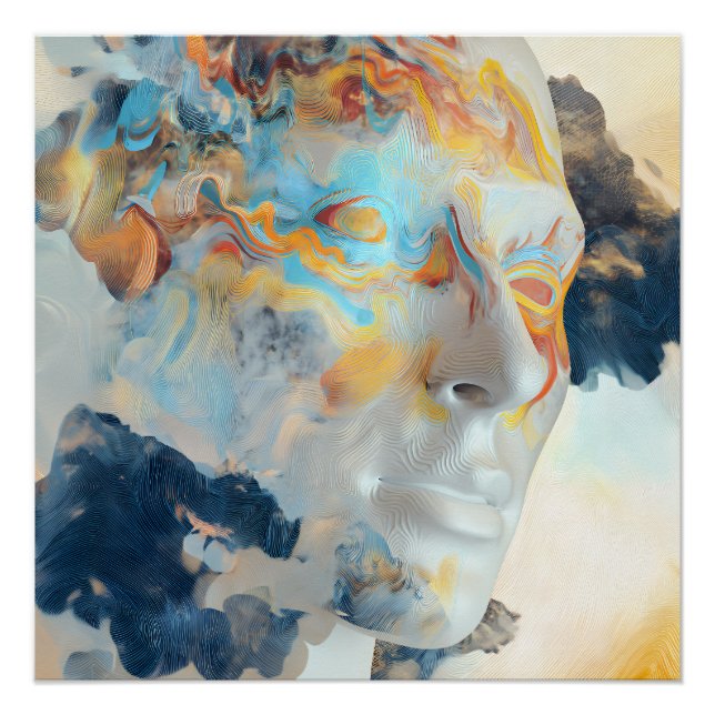 Topographic Mind Flow Colourful Profile Poster (Front)