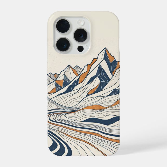 Topographic Mountain Contour Lines  iPhone Case (Back)