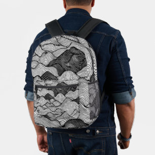 Topographic Mountains Printed Backpack
