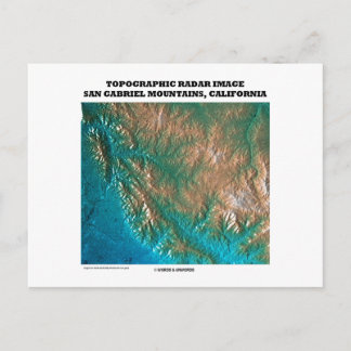 Topographic Radar Image San Gabriel Mtns, CA Postcard