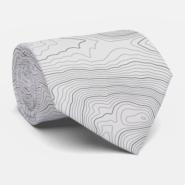 Topographic Tie - Waterville Valley, NH (Black) (Rolled)