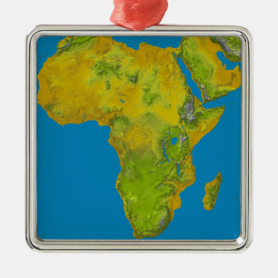 Topographic view of Africa Metal Tree Decoration