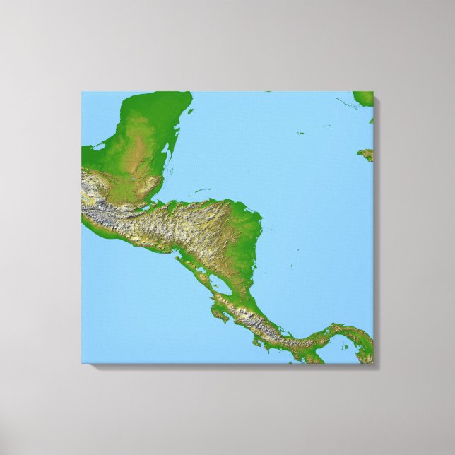 Topographic view of Central America Canvas Print (Front)