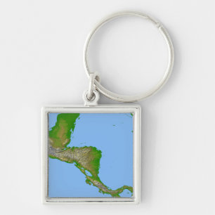Topographic view of Central America Key Ring
