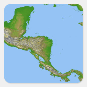 Topographic view of Central America Square Sticker