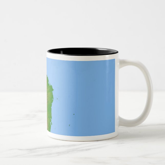 Topographic view of Central America Two-Tone Coffee Mug (Right)