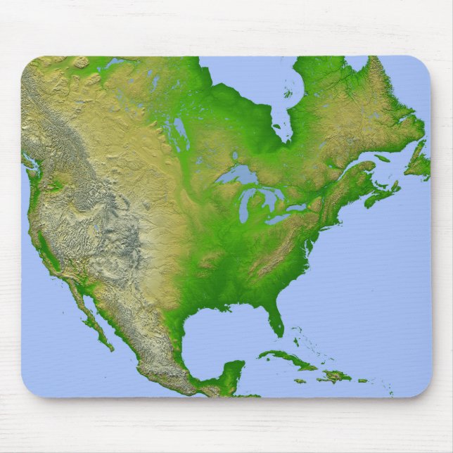 Topographic view of North America Mouse Mat (Front)