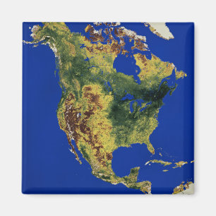 Topographic View of North and Central America Magnet