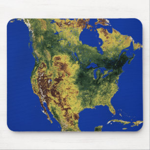 Topographic View of North and Central America Mouse Mat