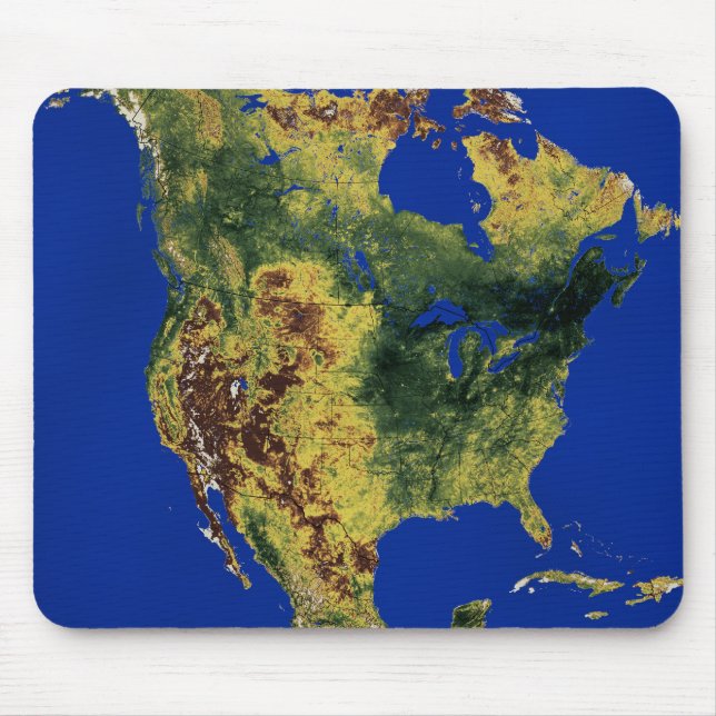 Topographic View of North and Central America Mouse Mat (Front)