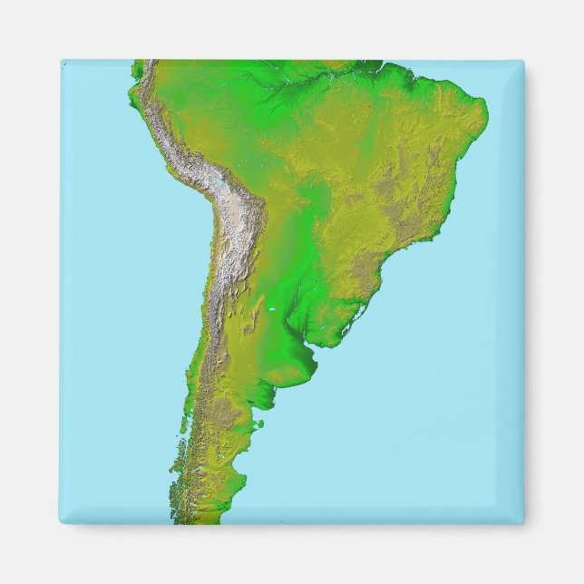 Topographic view of South America Magnet (Front)