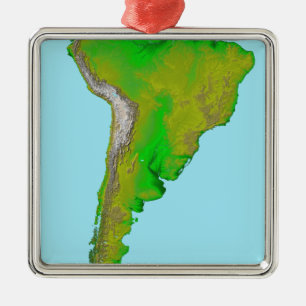 Topographic view of South America Metal Tree Decoration